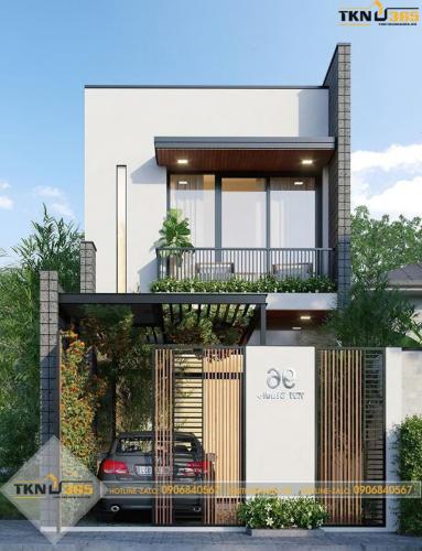 Ngôi nhà lệch tầng 5m có thiết kế độc đáo với sân trước được tận dụng để làm gara ô tô