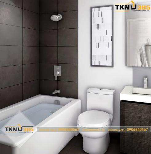 Phòng tắm nhỏ nhưng sạch sẽ và đầy đủ tiện nghi