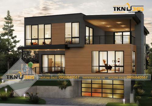 Mẫu nhà có tầng hầm chìm mang vẻ đẹp sang trọng, hiện đại