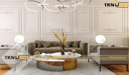 Phòng khách với phong cách tân cổ điển