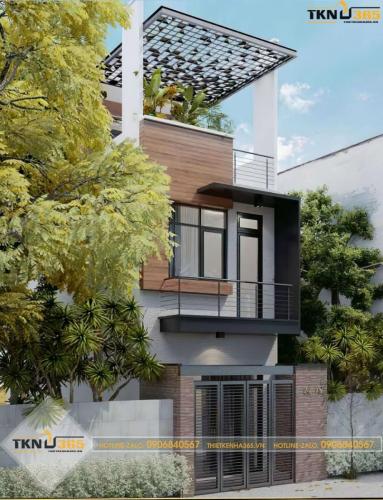 Ngôi nhà lệch tầng diện tích 4x12 có mái che độc đáo