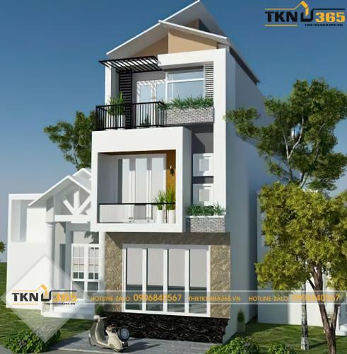  Mẫu nhà 4x12 lệch tầng có mái đặc biệt