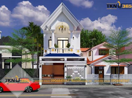 Mẫu nhà lệch tầng diện tích 4x12 mái thái cực chất