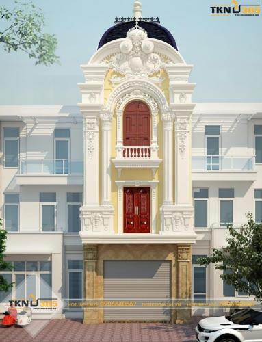 Nhà phố mặt tiền 8m sâu 10m được thiết kế theo kiểu biệt thự Pháp