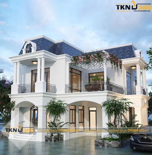 Ngôi nhà 2 tầng được thiết kế mang hơi hướng Địa Trung Hải