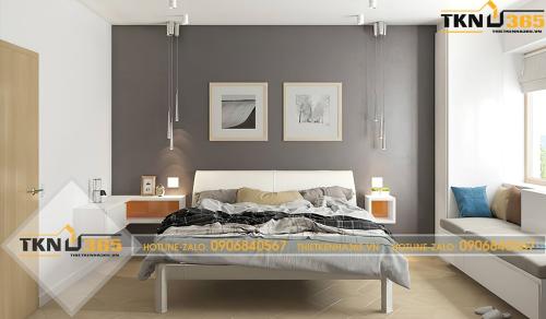 Phòng ngủ có cửa sổ lớn giúp căn phòng trở nên thông thoáng hơn