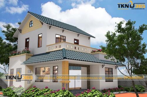 Nhà 8x10m với sân vườn có nhiều cây xanh