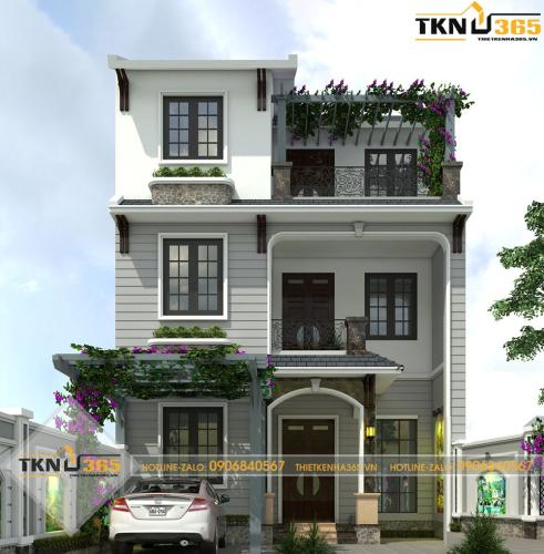 Thiết kế nhà 3 tầng mặt tiền 8m sâu 10m sang trọng, hiện đại