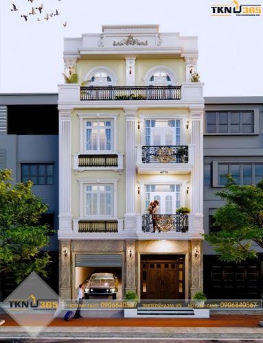 Thiết kế nhà 4 tầng mặt tiền 8m sâu 10m theo phong cách tân cổ điển